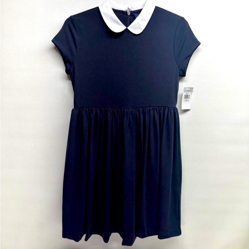 Polo Ralph Lauren girls holiday dress navy blue/white size L 12/14 nwt